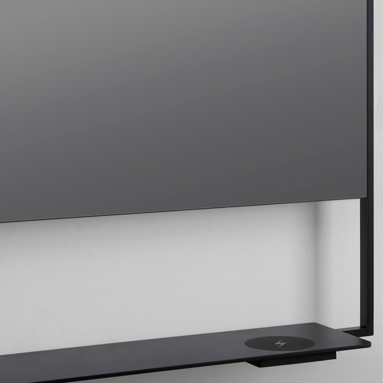 Castore 32" Matte Black Square LED Bathroom Vanity Mirror