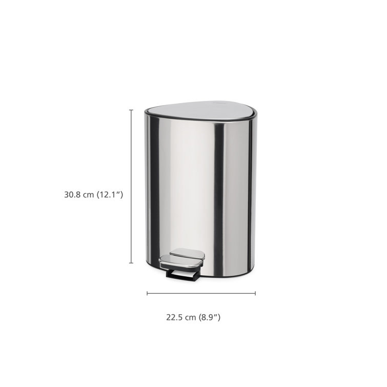 Joseph Joseph 5L Silver Stainless Steel Pedal Trash Can