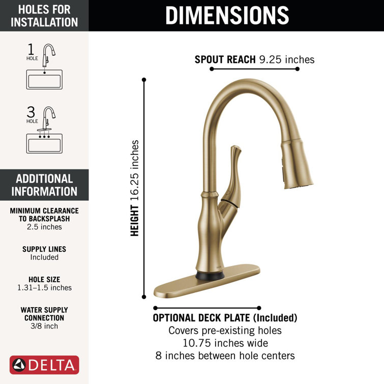 Champagne Bronze Touch Kitchen Faucet with Pull-out Spray