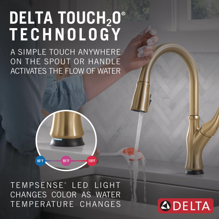 Champagne Bronze Touch Kitchen Faucet with Pull-out Spray