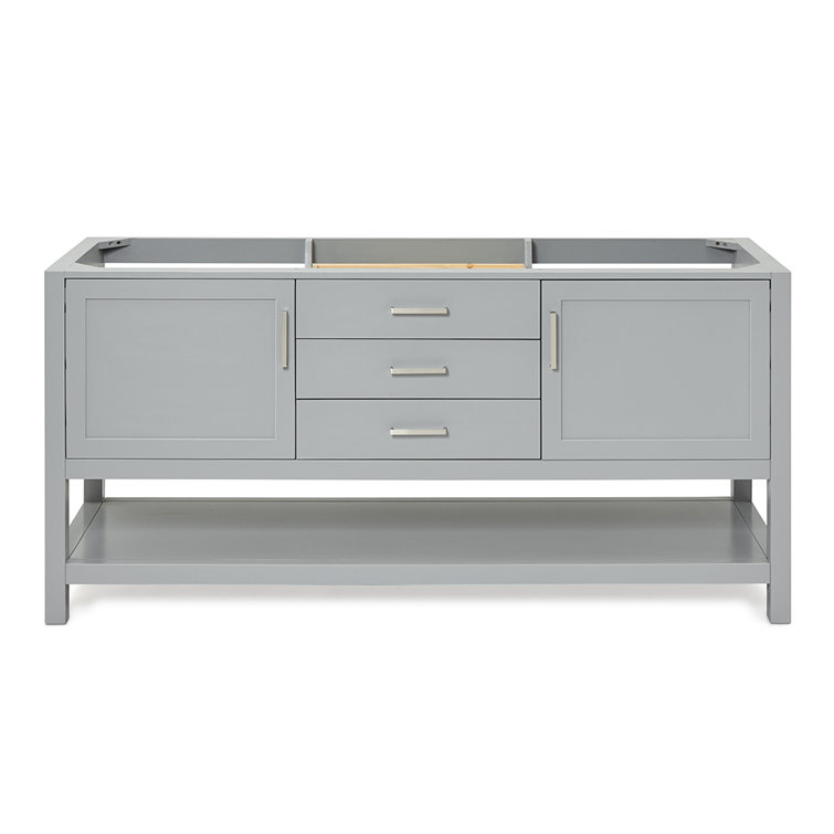 Bayhill 72" Gray Double Freestanding Bathroom Vanity Base