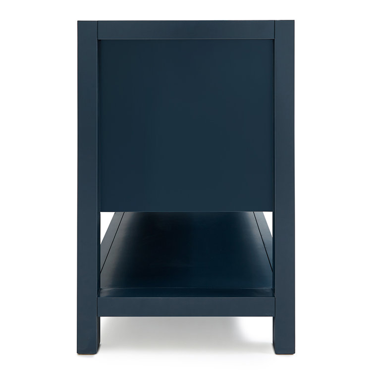Midnight Blue 72" Double Freestanding Solid Wood Bathroom Vanity