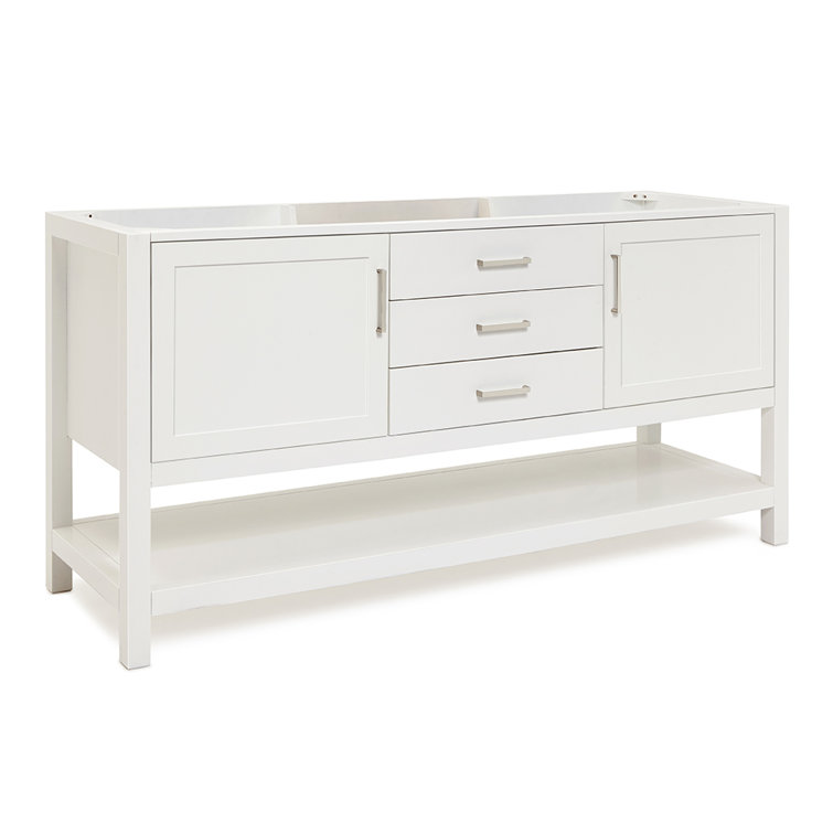 Bayhill 72'' White Solid Wood Double Freestanding Bathroom Vanity