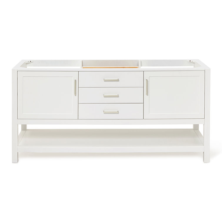 Bayhill 72'' White Solid Wood Double Freestanding Bathroom Vanity