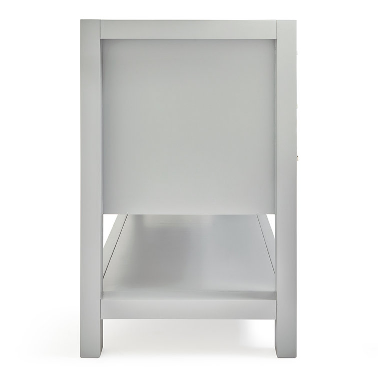 Gray Solid Wood 42'' Single Freestanding Bathroom Vanity Base