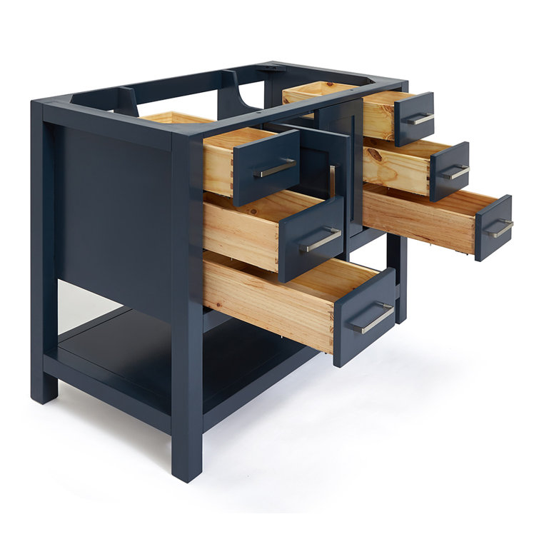 Midnight Blue 42'' Single Freestanding Bathroom Vanity Base