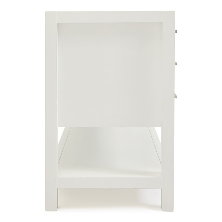 White Solid Wood Freestanding Single Bathroom Vanity Base