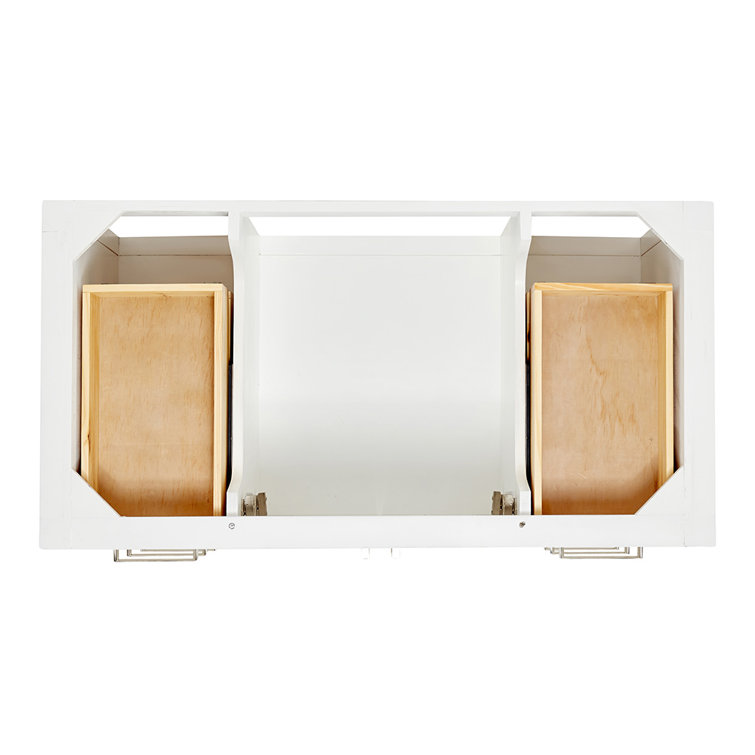 White Solid Wood Freestanding Single Bathroom Vanity Base