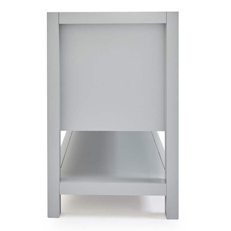 Gray Solid Wood Single Freestanding Bathroom Vanity Base