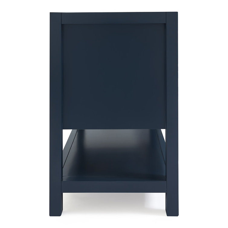 Midnight Blue Solid Wood Single Bathroom Vanity Base, 54"