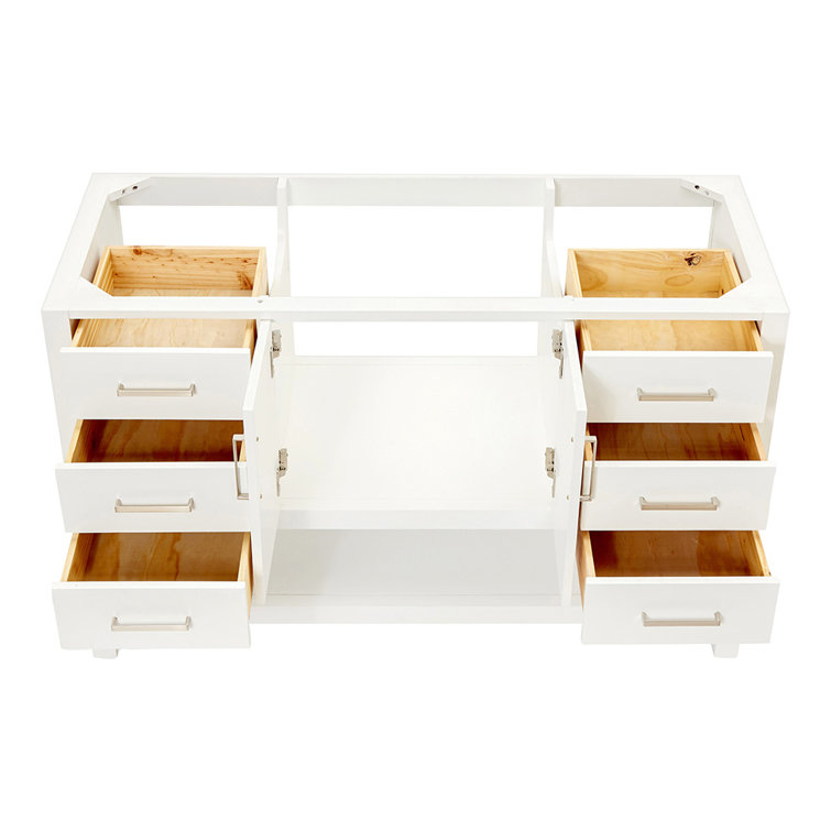 Magnolia 54-Inch White Solid Wood Single Bathroom Vanity Base