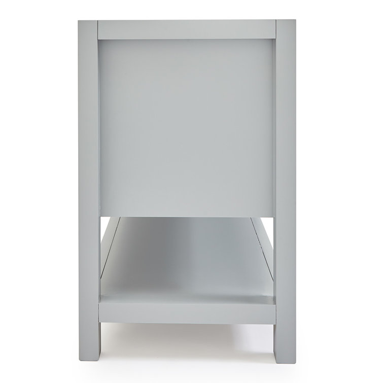 Gray Solid Wood 60'' Single Freestanding Bathroom Vanity
