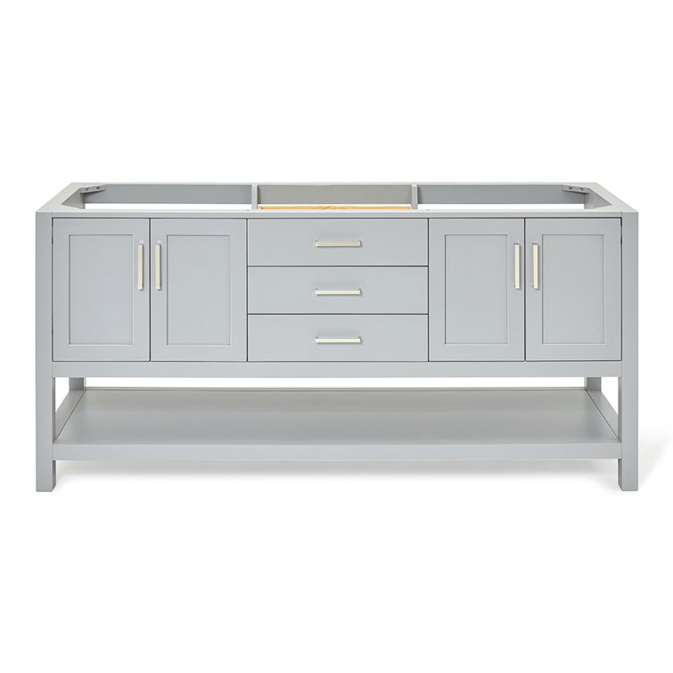 Magnolia 72" Double Freestanding Grey Wood Bathroom Vanity