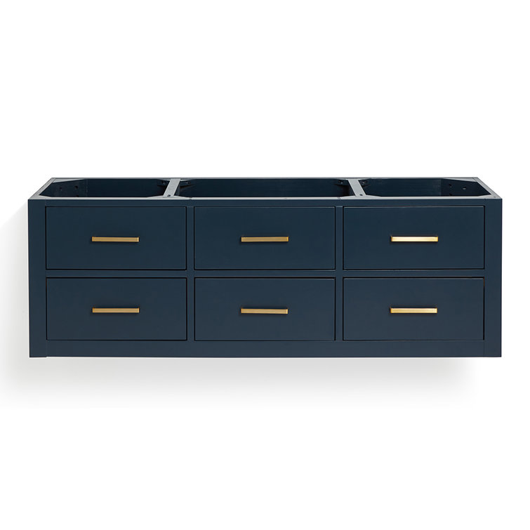 Midnight Blue 54'' Single Wall-Mount Vanity with Gold Handles