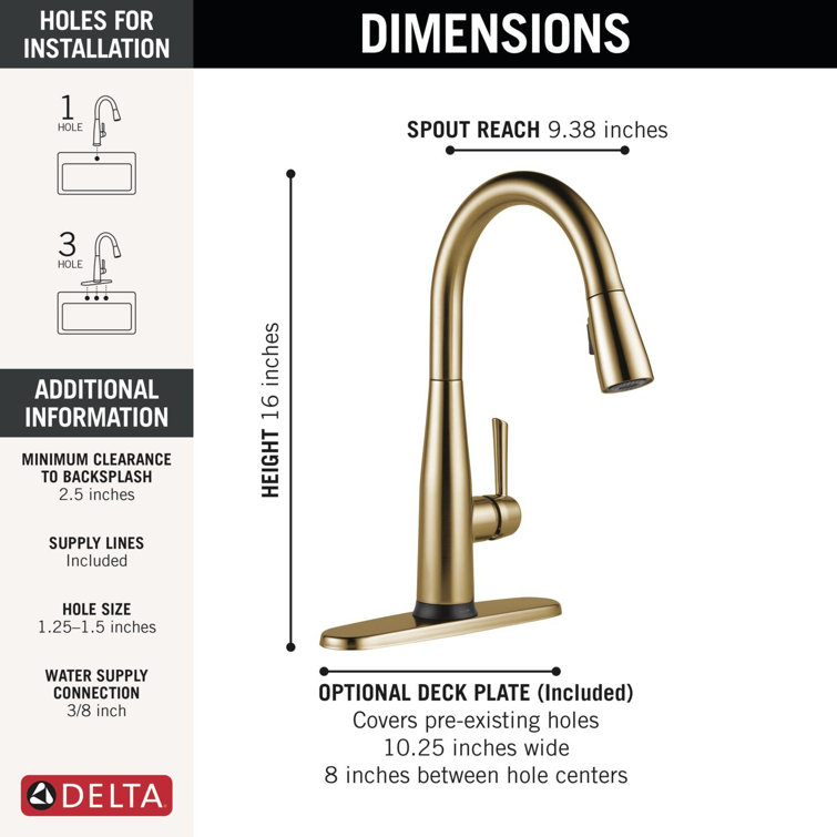 Champagne Bronze Single Handle Pull-Down Kitchen Faucet with Touch2O Technology