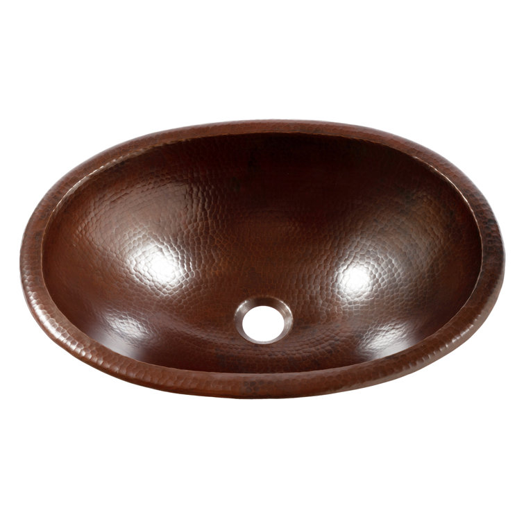 Schrodinger 19" Oval Hand-Hammered Copper Undermount Sink
