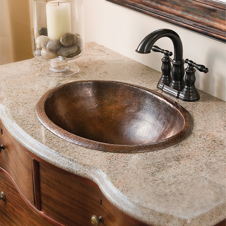 Schrodinger 19" Oval Hand-Hammered Copper Undermount Sink