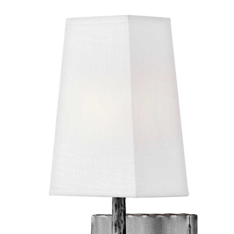 Burnished Nickel Wall Sconce with Off-White Shade