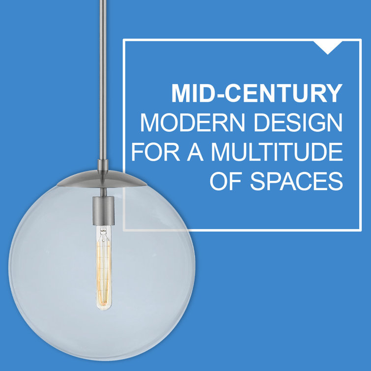 Polished Antique Nickel Globe Pendant with Clear Glass Shade