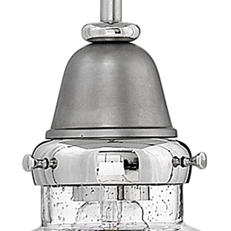 Mini English Nickel Glass Pendant Light with Clear Seedy Shade