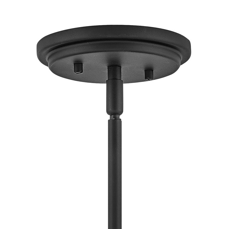 Black Glass LED Transitional Pendant Light, 7.75" Diameter