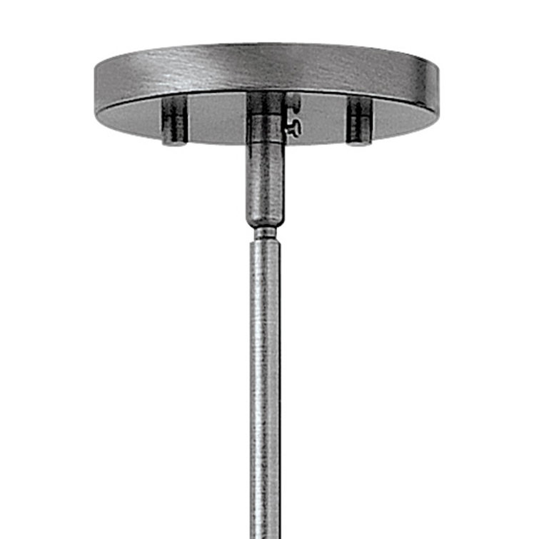 Aged Zinc Mini Pendant Light with Glass Shade