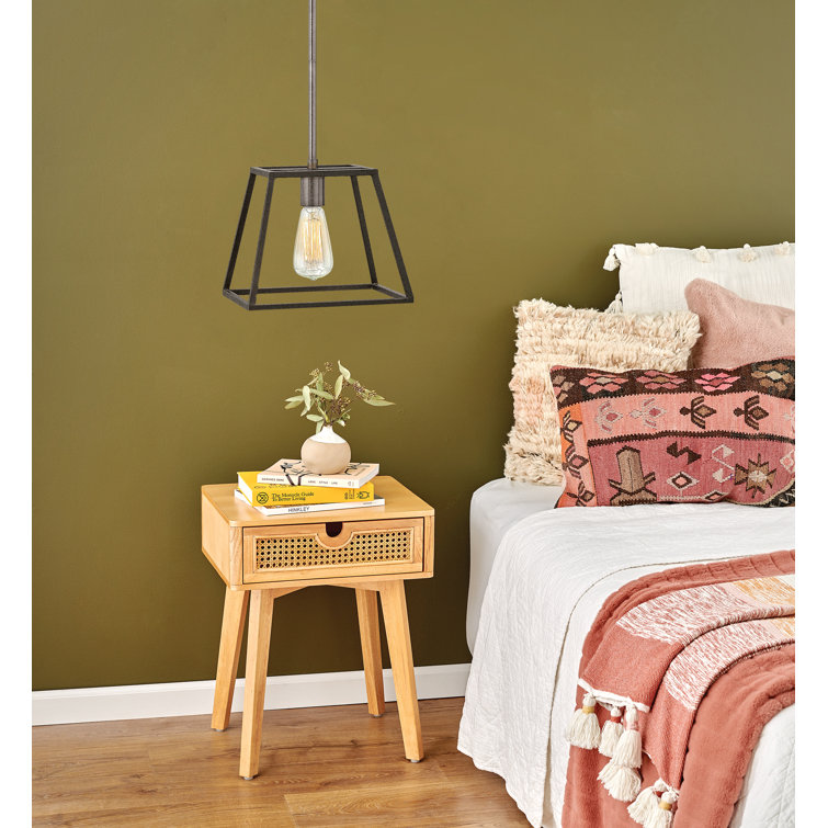 Aged Zinc Mini Pendant Light with Glass Shade