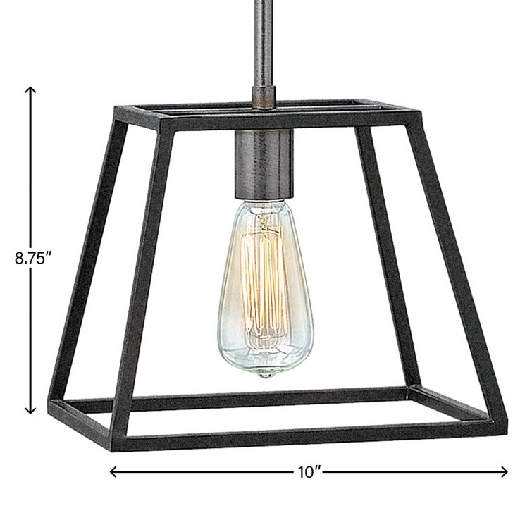 Aged Zinc Mini Pendant Light with Glass Shade