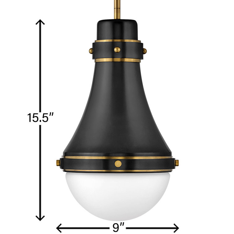 Oliver Transitional Black and Heritage Brass LED Pendant Light
