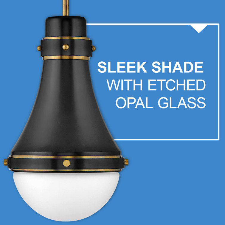 Oliver Transitional Black and Heritage Brass LED Pendant Light