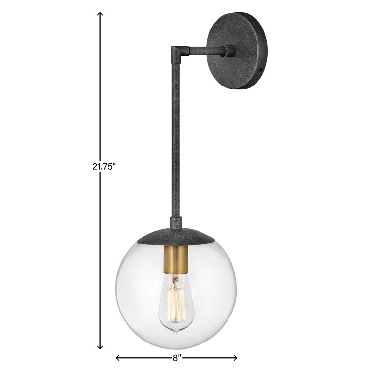 Warby Dimmable Black Steel Sconce with Aged Zinc Finish