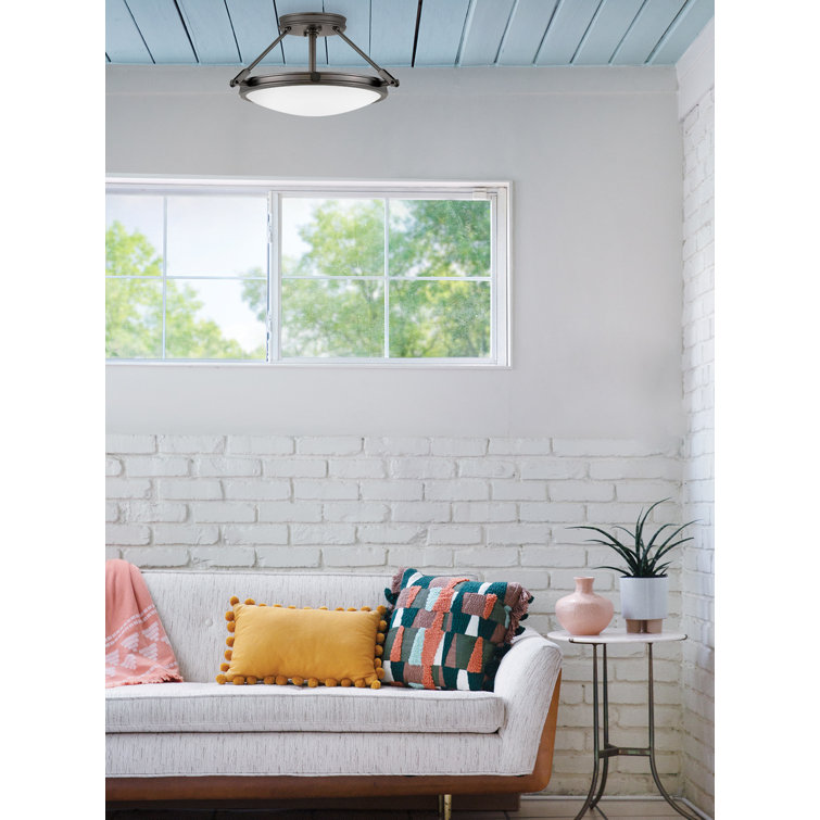 Collier Mid-Century Matte Black 3-Light LED Semi-Flush Mount