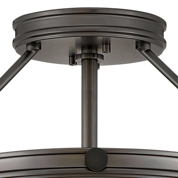 Collier Mid-Century Matte Black 3-Light LED Semi-Flush Mount