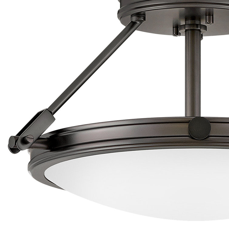 Collier Mid-Century Matte Black 3-Light LED Semi-Flush Mount