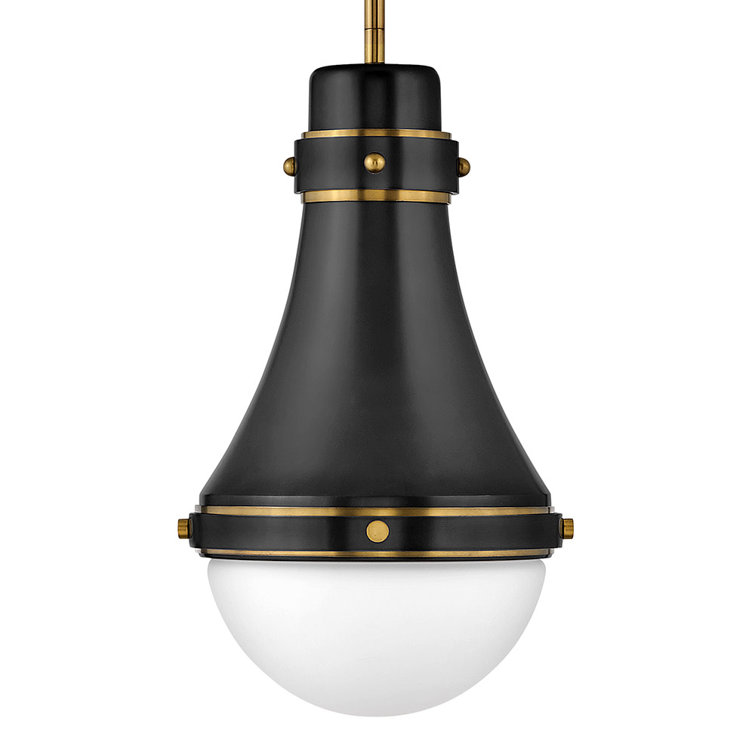 Oliver Transitional Black and Heritage Brass LED Pendant Light