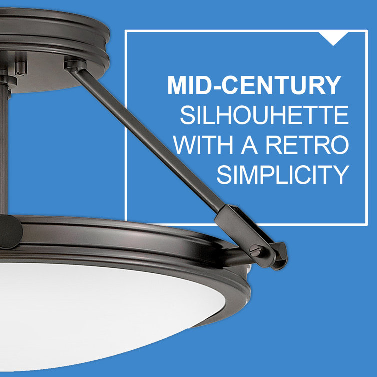 Collier Black Oxide 4-Light Semi-Flush Mount with Etched Glass