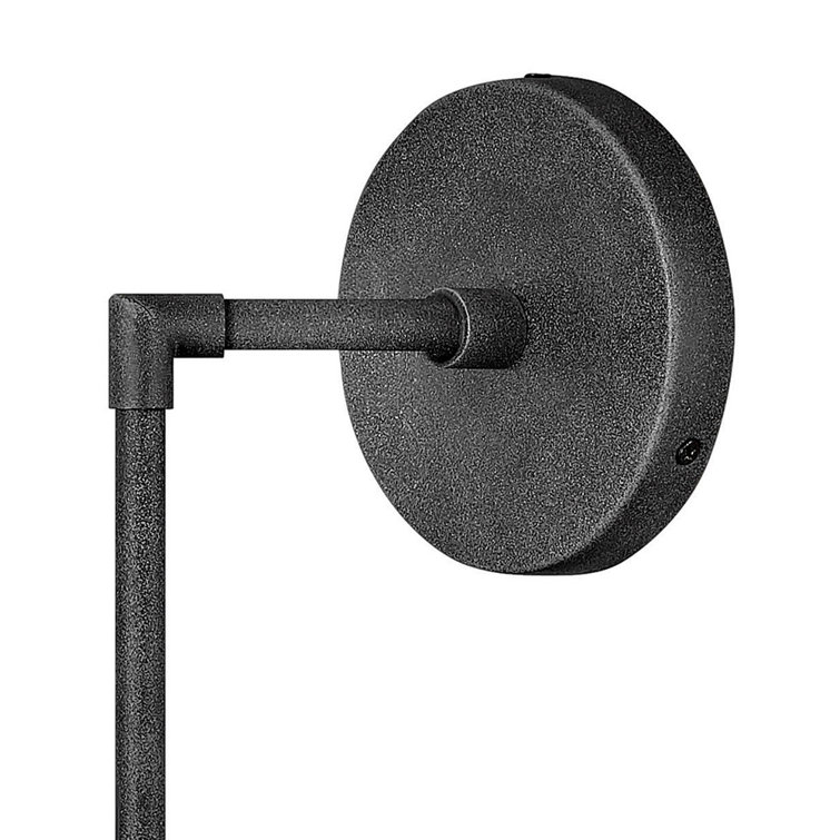 Warby Dimmable Black Steel Sconce with Aged Zinc Finish
