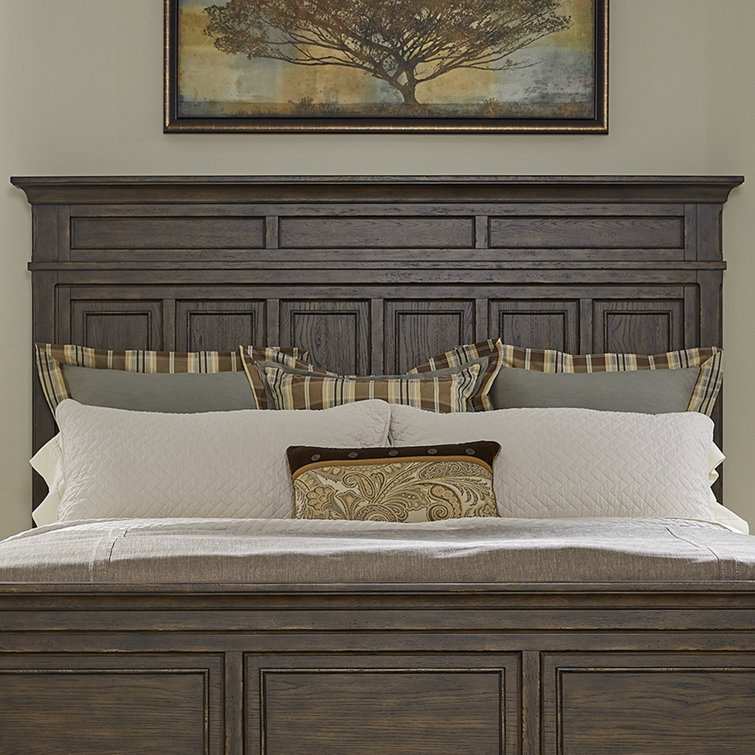 Queen Dark Brown 5-Piece Bedroom Set with Dresser and Mirror