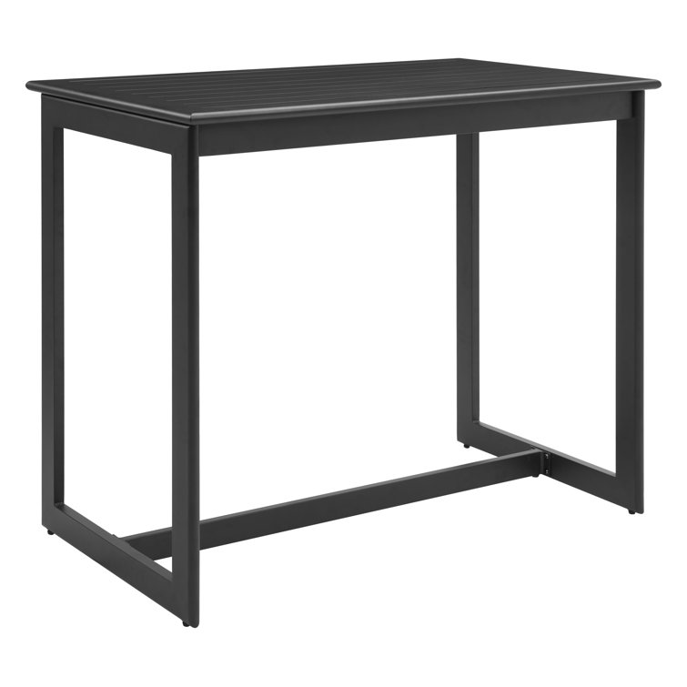 Glenna 27.8'' Black Metal Outdoor Bar Table