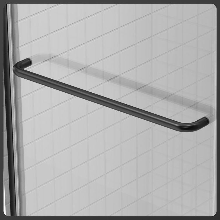 Matte Black Frameless Double Sliding Shower Door with Clear Glass