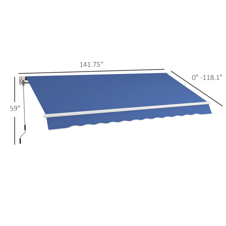 Dark Blue Electric Retractable Awning with Aluminum Frame