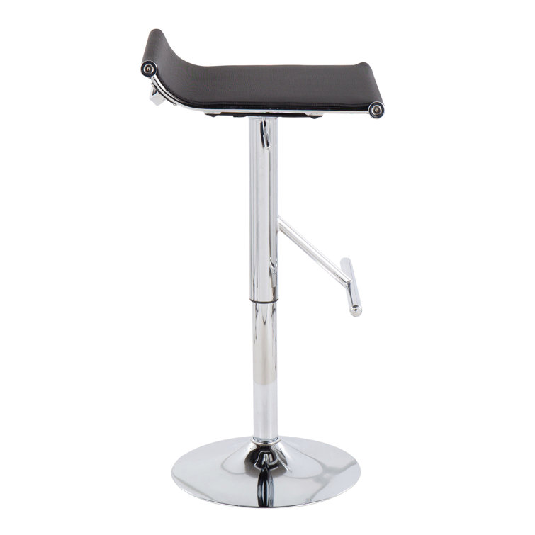 Sleek Mirage Swivel Adjustable Metal Bar Stool in Black