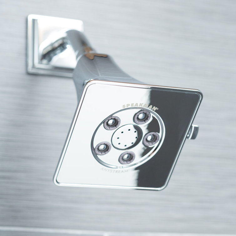 Polished Chrome Adjustable Square Wall Mounted Shower Head