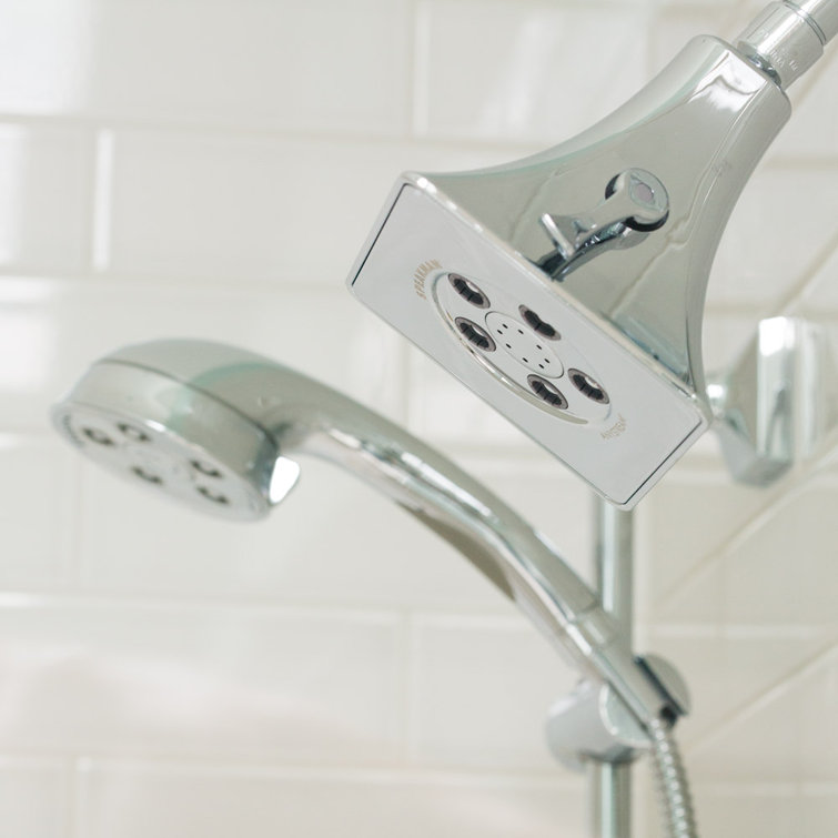 Polished Chrome Adjustable Square Wall Mounted Shower Head