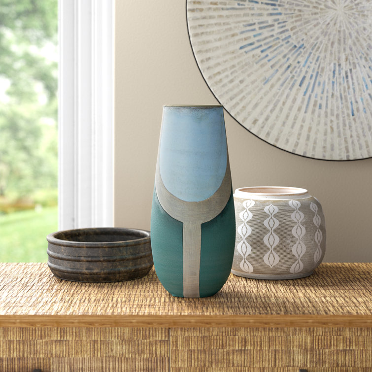 Blue and Green Ceramic Bud Table Vase