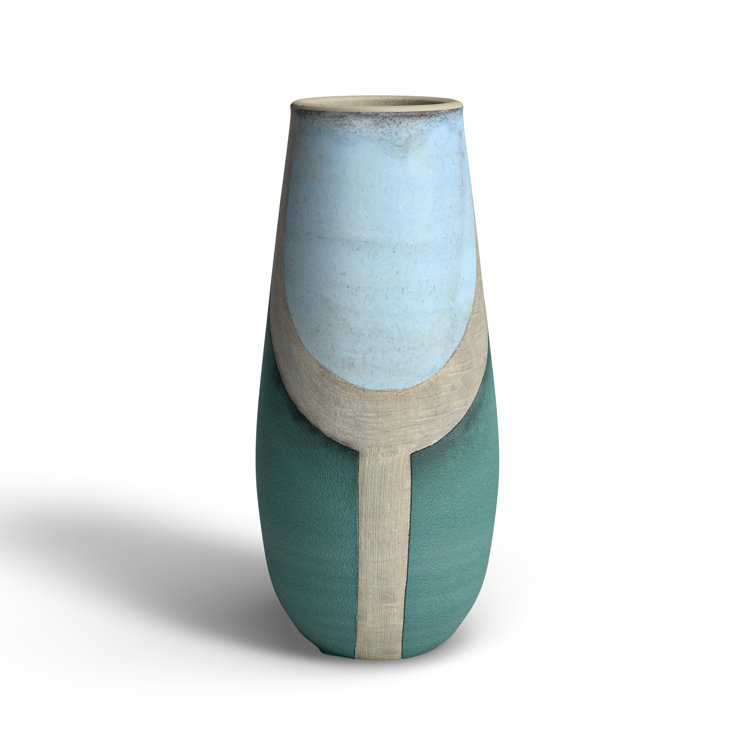 Blue and Green Ceramic Bud Table Vase