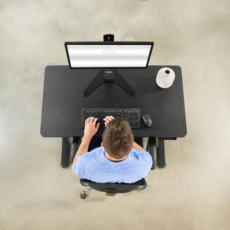 59-Inch Black Particle Board Sit-Stand Desk Top