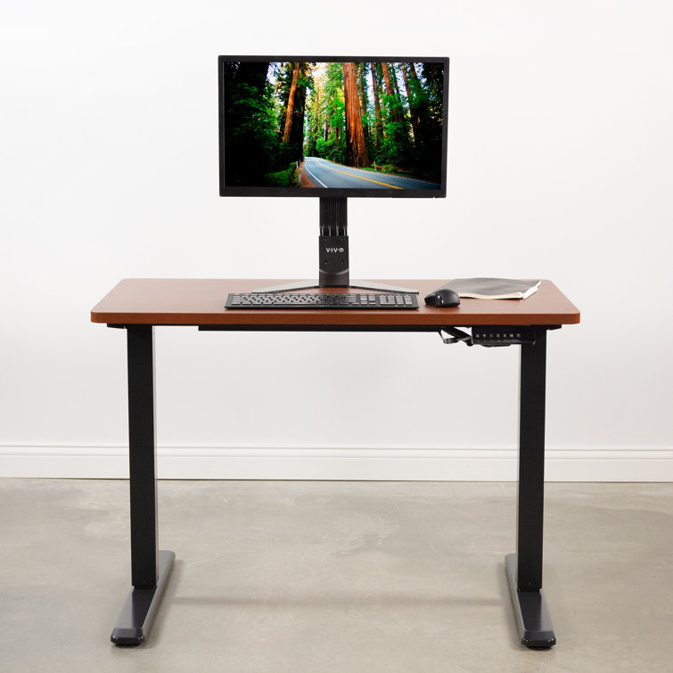 Sleek Black 43"x24" Universal Sit-Stand Desk Top