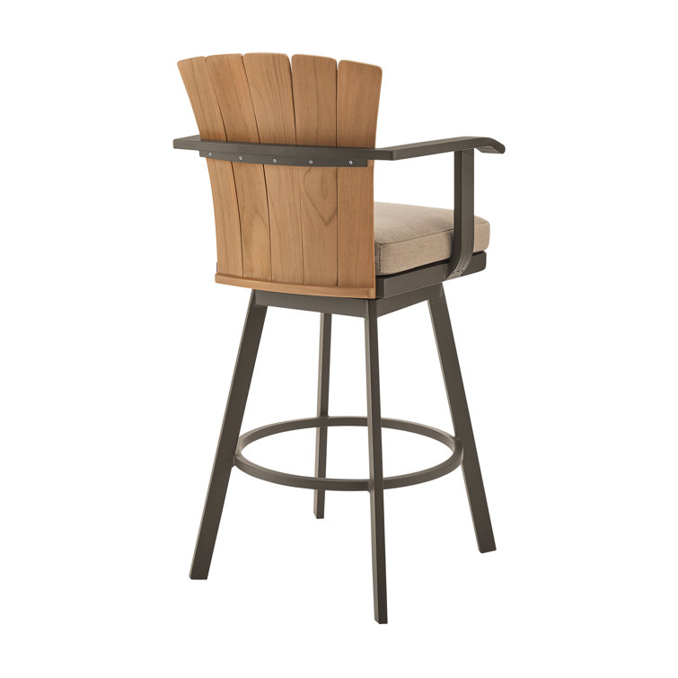 Hazel Teak and Aluminum Outdoor Swivel Chair with Cushion