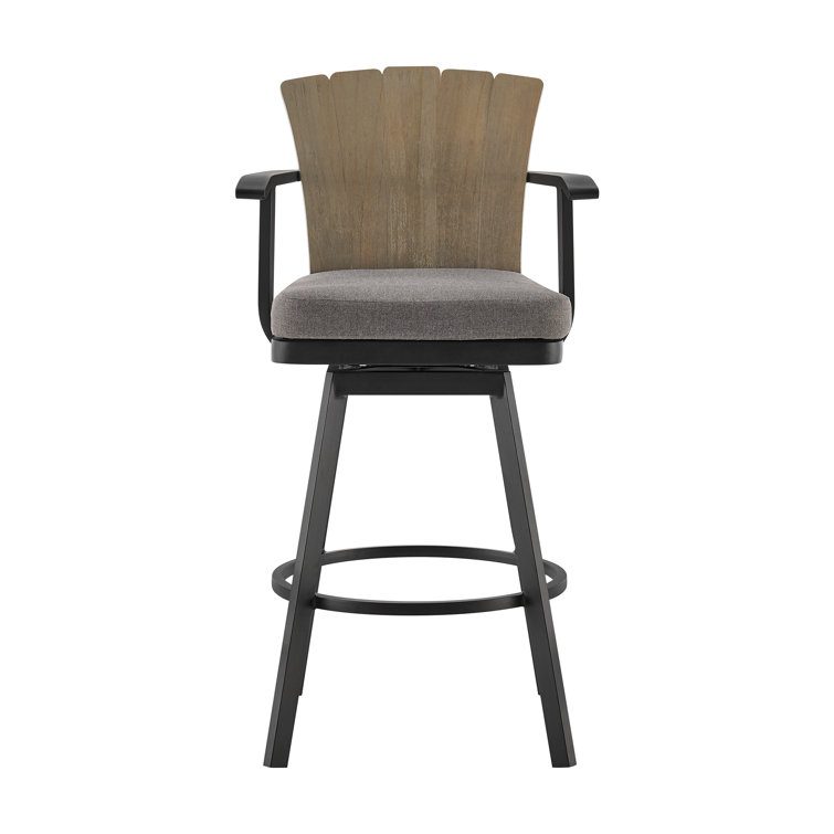 Hazel Teak and Aluminum Outdoor Swivel Chair with Cushions